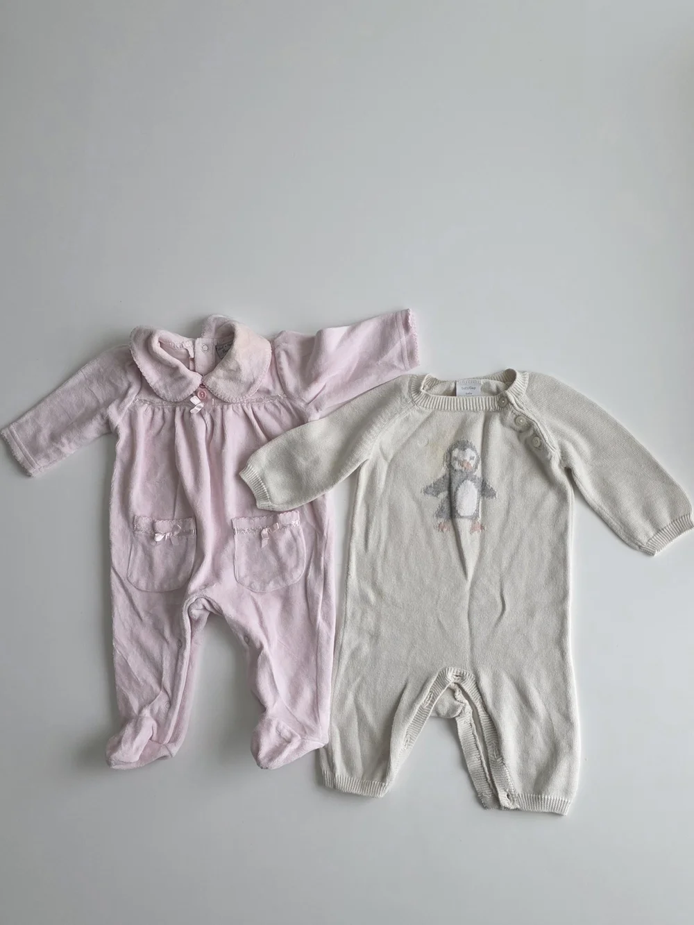 RockaByeBaby Pink and Baby GAP Cream One-Piece Rompers - Soft Knit & Cozy Cotton